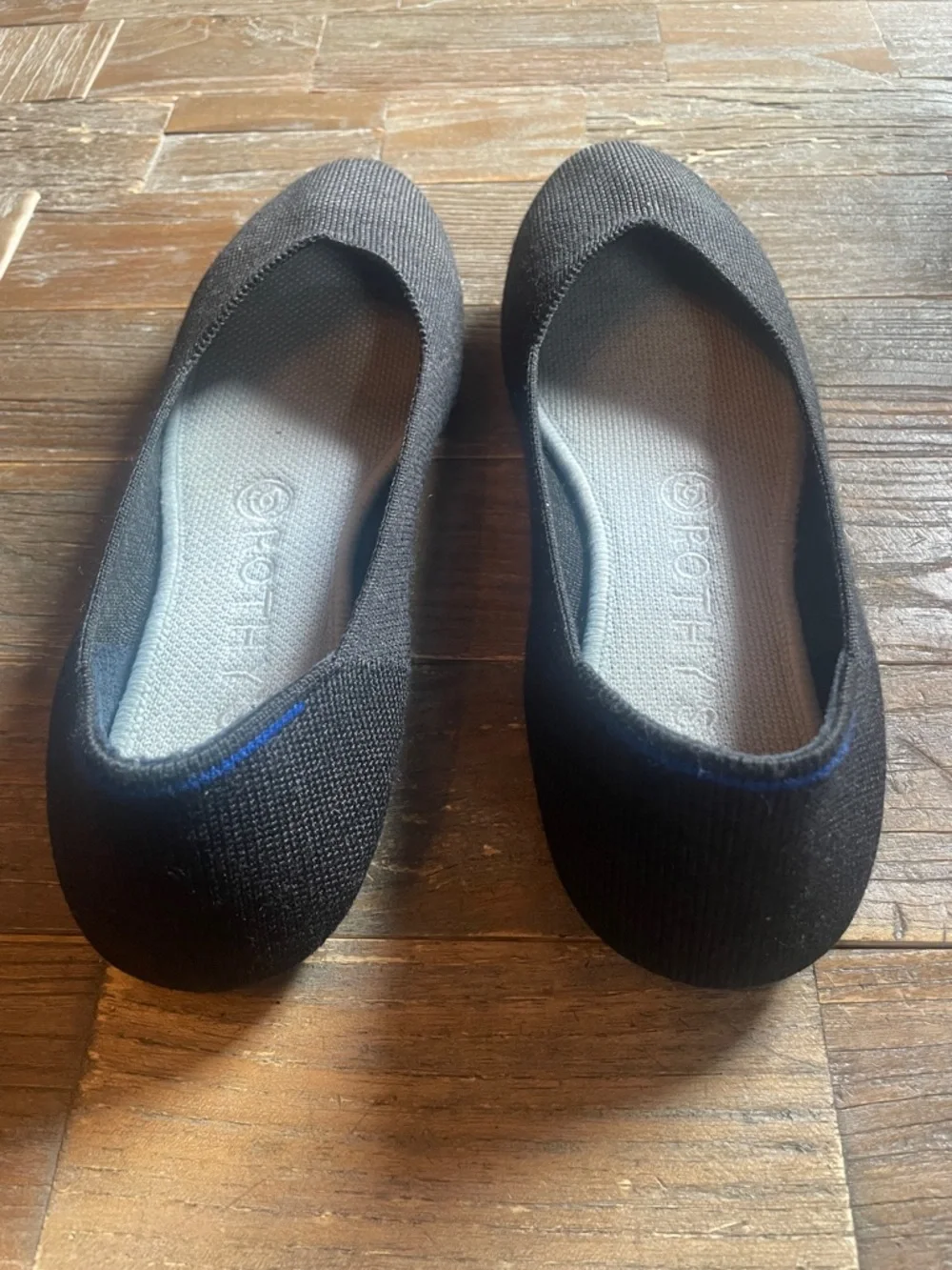 Rothy's The Flat Solid Black Knit Fabric Round Toe Flats - Picture 6 of 15